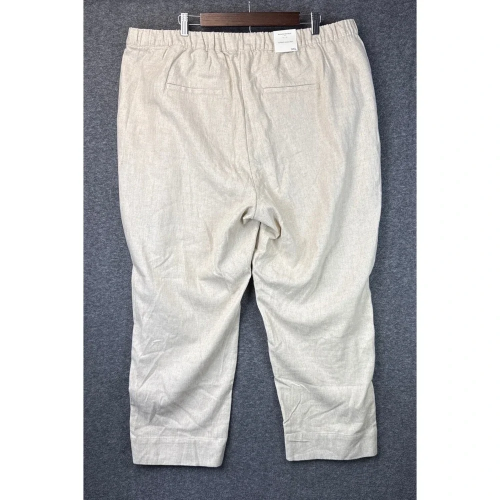 Banana Republic Mens XXL Tapered High-Rise Ankle Pants‎ Linen Blend Beige NWT